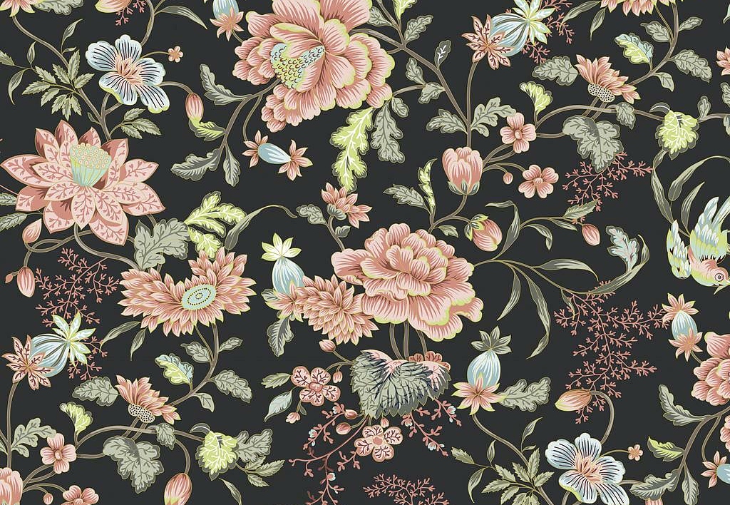 Ткань Marufabrics Florium Amorilas/Black