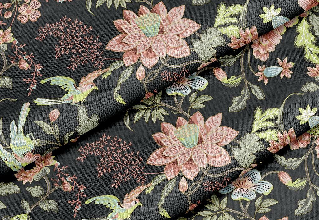Ткань Marufabrics Florium Amorilas/Black