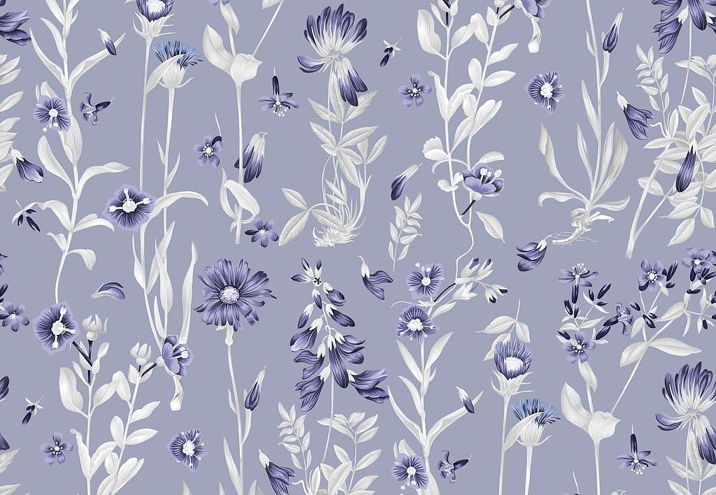 Ткань Marufabrics Florium Cornflower/Blue