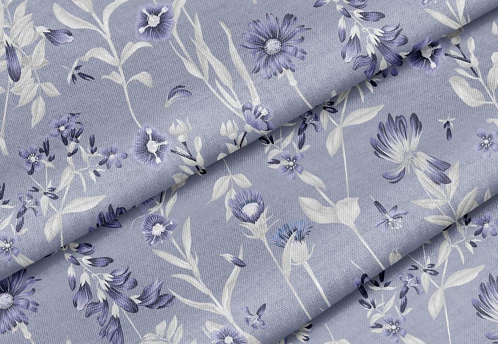 Ткань Marufabrics Florium Cornflower/Blue
