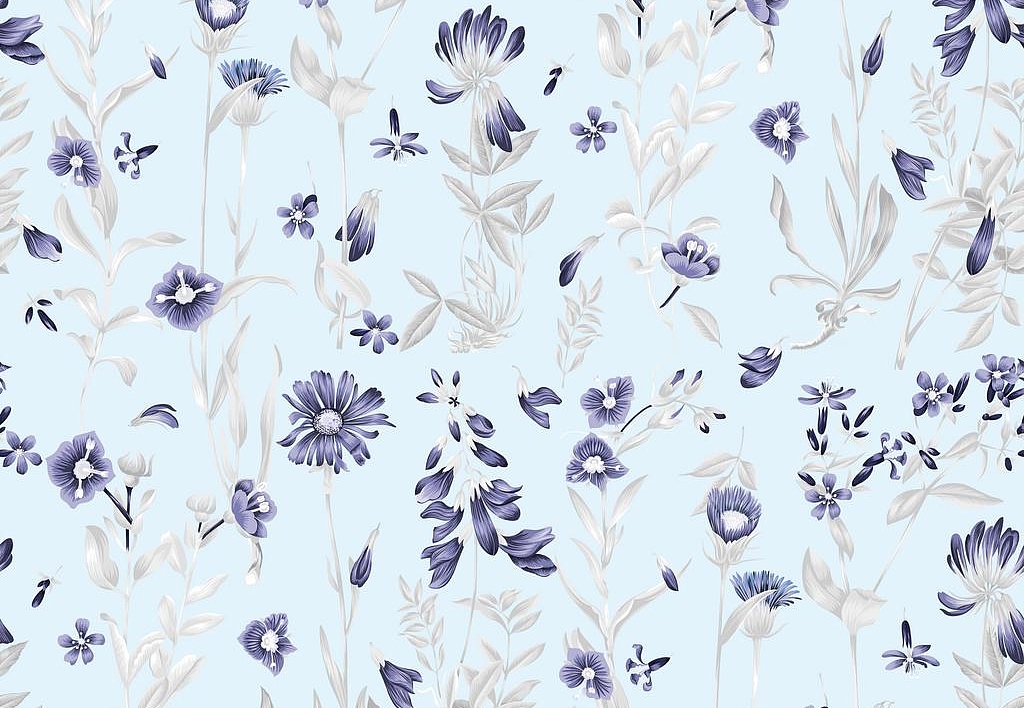 Ткань Marufabrics Florium Cornflower/Sky