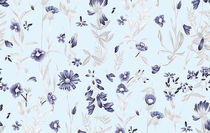 Российская ткань Marufabrics, коллекция Florium, артикул Cornflower/Sky