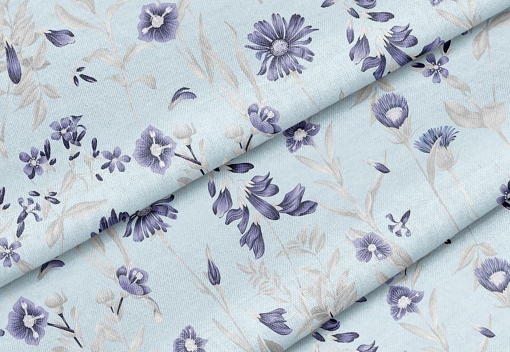 Ткань Marufabrics Florium Cornflower/Sky