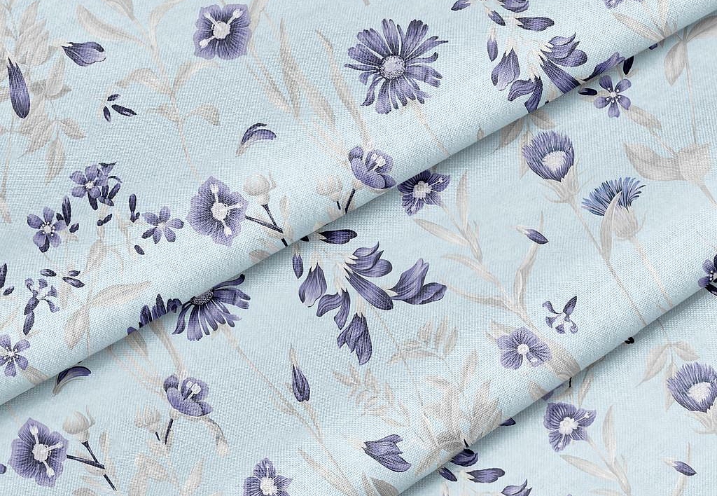 Ткань Marufabrics Florium Cornflower/Sky