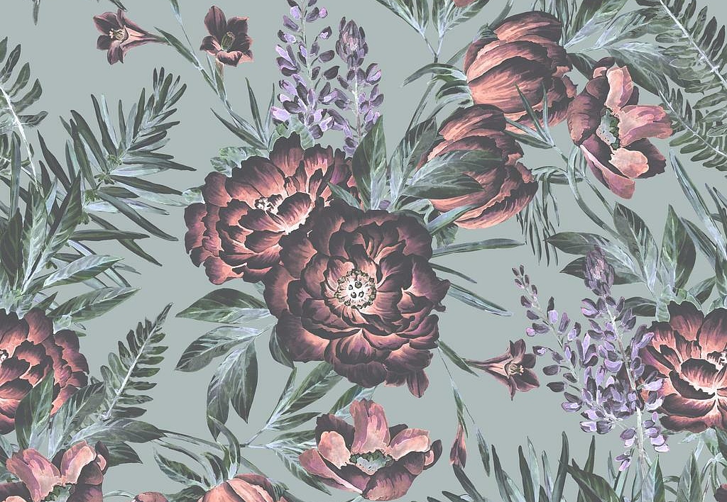 Ткань Marufabrics Florium Magenta/Green