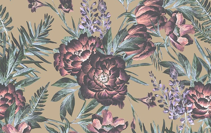 Российская ткань Marufabrics, коллекция Florium, артикул Magenta/Olive