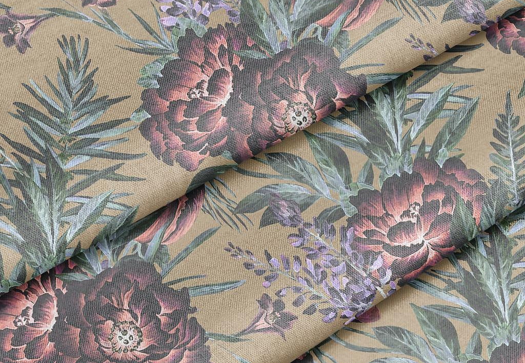 Ткань Marufabrics Florium Magenta/Olive