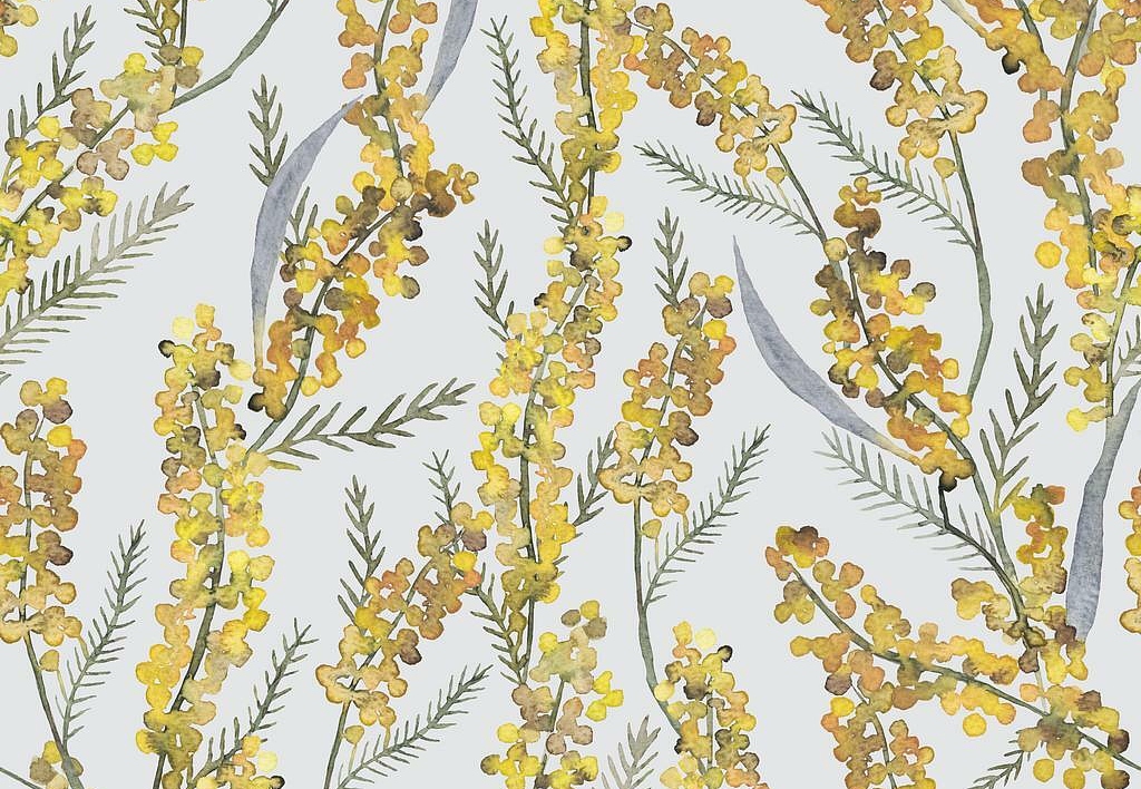 Ткань Marufabrics Florium Mimosa/Grey