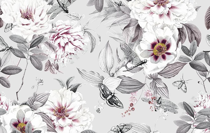 Российская ткань Marufabrics, коллекция Florium, артикул Wildrose/Grey