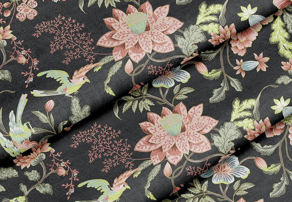 Ткань Marufabrics Florium 02035/Black
