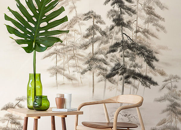 Обои De Gournay Japanese & Korean Abstract Pines/K-18