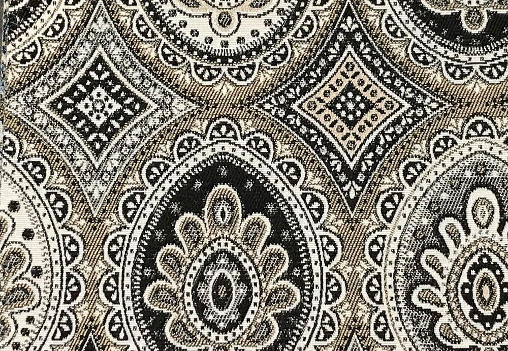 Ткань Galleria Arben Ornament Maui/323-Black-Beige