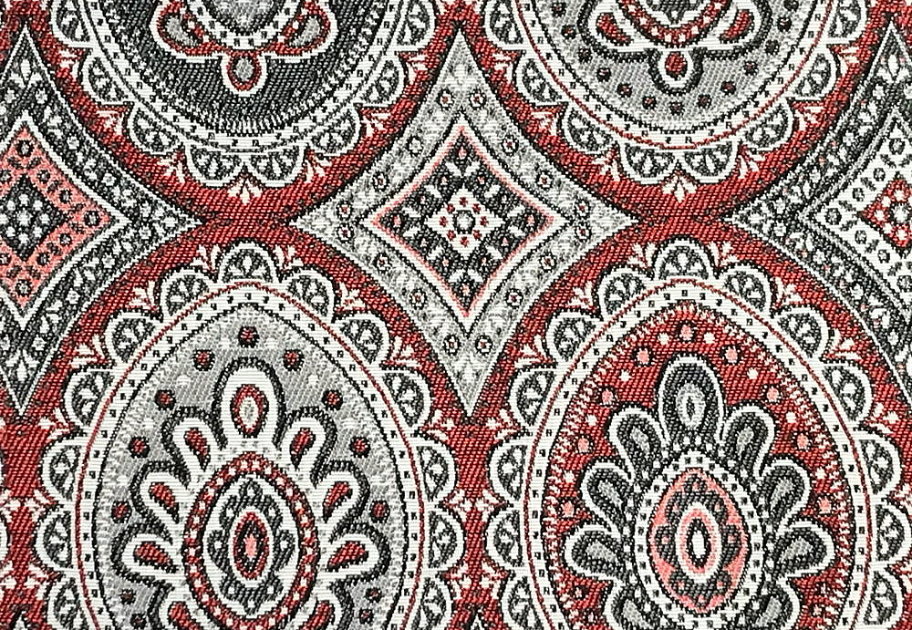 Ткань Galleria Arben Ornament Maui/899-Anthracite-Red