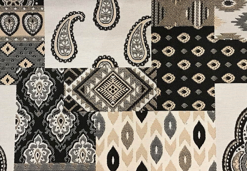 Ткань Galleria Arben Ornament Phuket/323-Black-Beige