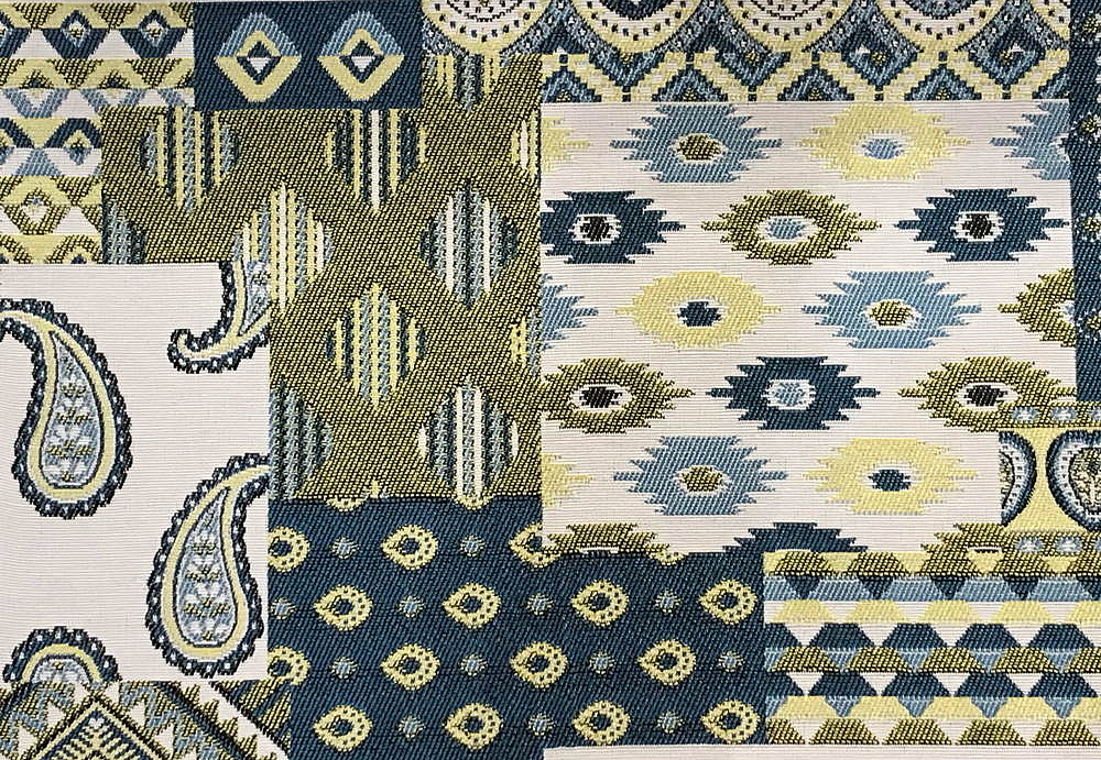 Ткань Galleria Arben Ornament Phuket/898-Turquoise-Pistachio