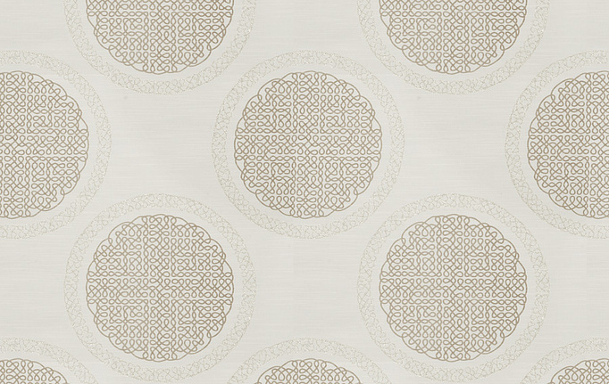 Американская ткань Fabricut, коллекция Modern Nuances Vol.II Oyster, артикул Norva Medallion/Linen shimmer