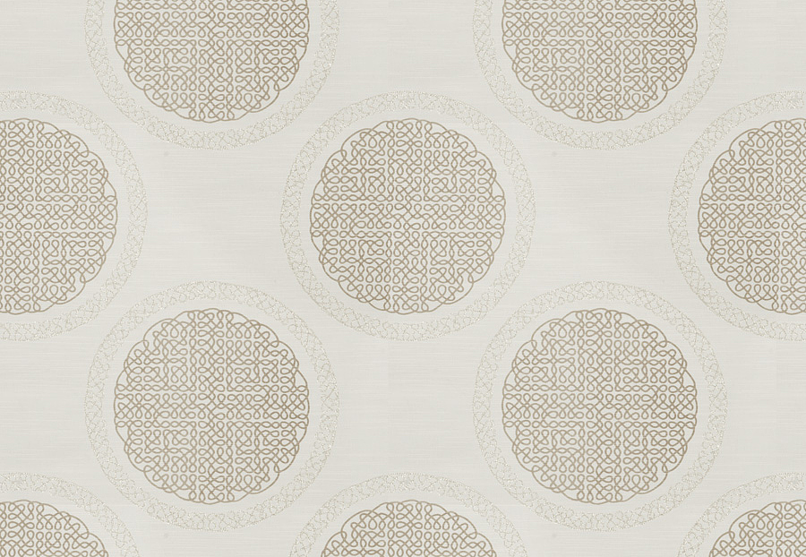 Ткань Fabricut Modern Nuances Vol.II Oyster Norva Medallion/Linen shimmer