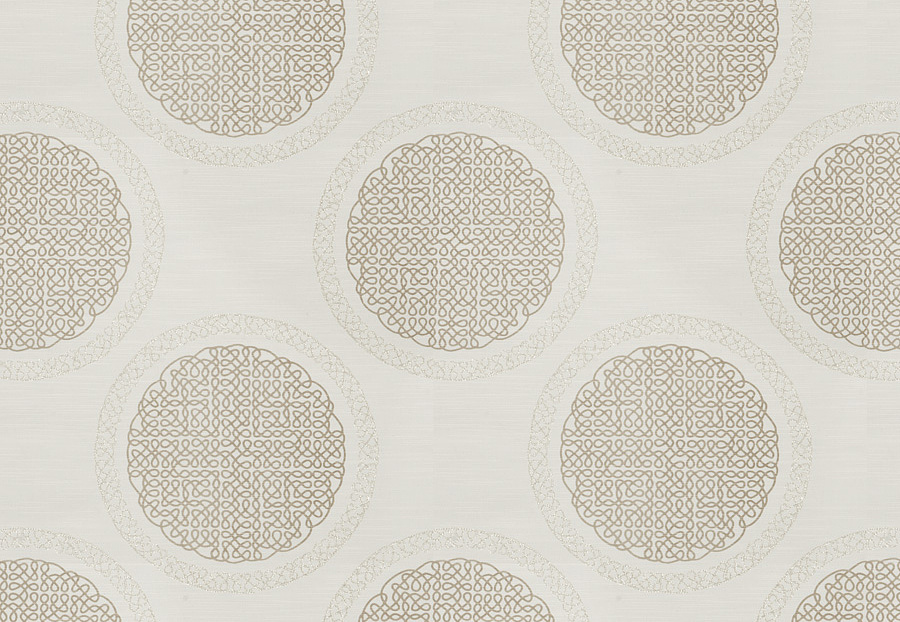 Ткань Fabricut Modern Nuances Vol.II Oyster Norva Medallion/Linen shimmer