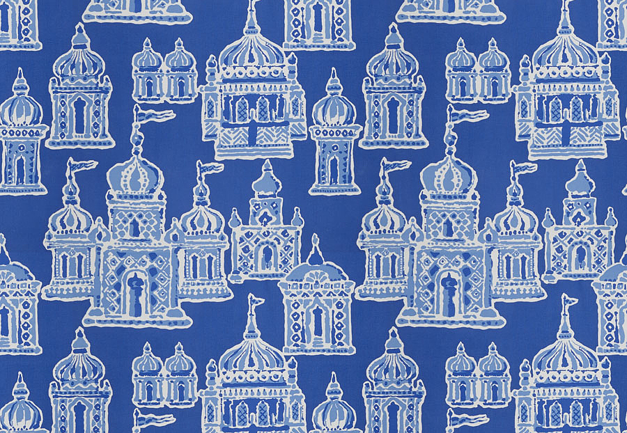 Ткань Stroheim Dana Gibson Prints II Occidental/Cobalt blue