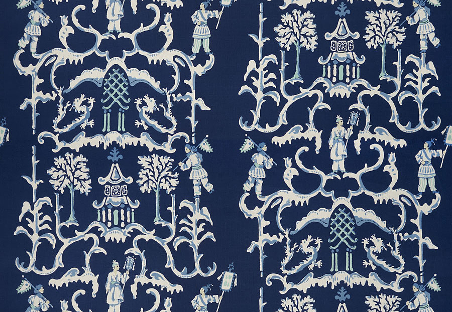 Ткань Stroheim Dana Gibson Prints II Folly/Navy