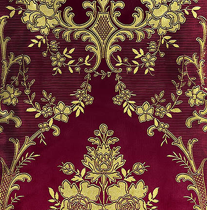 Обои Zuber Broderies 540/Bourgogne/Or Pale