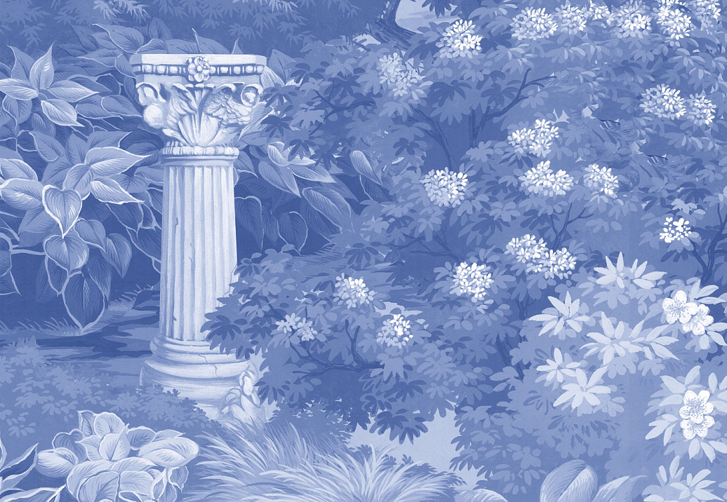 Обои Paul Montgomery Studio Murals For Unique Walls Blue Garden/Blue