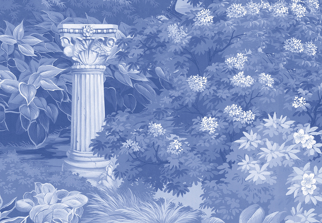 Обои Paul Montgomery Studio Murals For Unique Walls Blue Garden/Blue