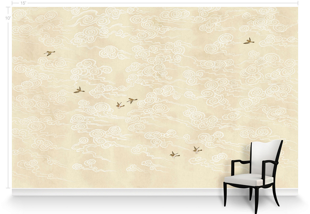 Обои Paul Montgomery Studio Murals For Unique Walls Celeste Cream/Cream