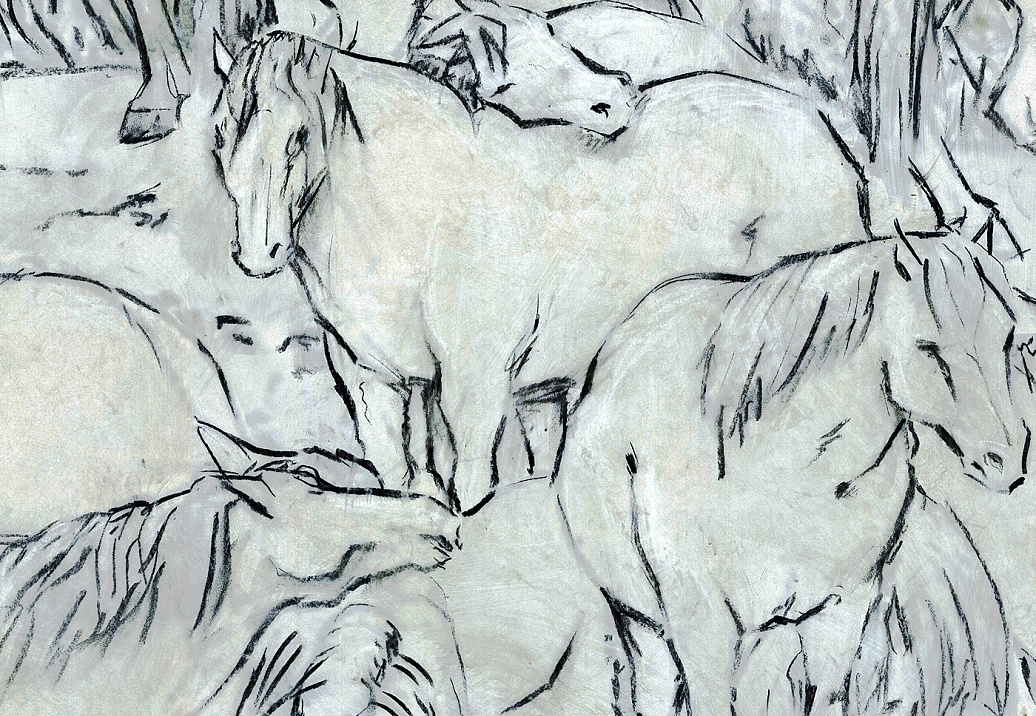 Обои Paul Montgomery Studio Murals For Unique Walls Horses/Grey