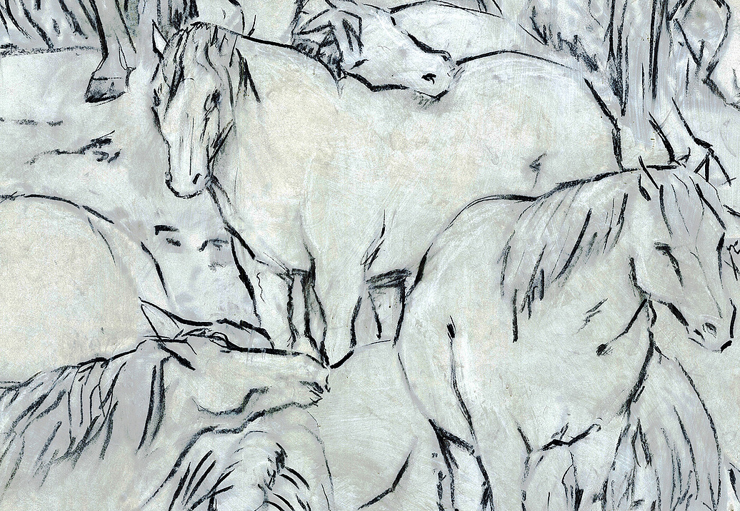 Обои Paul Montgomery Studio Murals For Unique Walls Horses/Grey