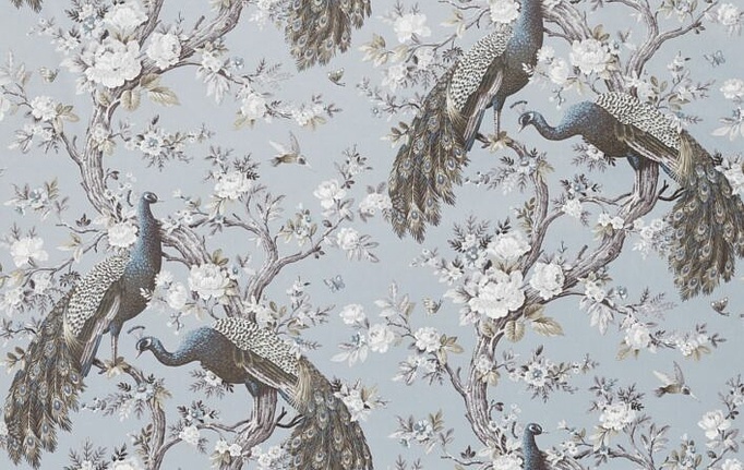 Английская ткань Laura Ashley, коллекция Signature Coll.1, артикул BelvedereVelvet/ChalkBlue