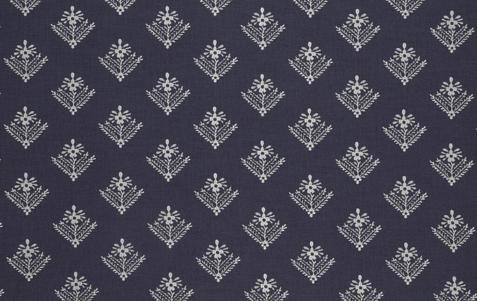 Английская ткань Laura Ashley, коллекция Heritage Inspired Vol.1, артикул LadyFernEmbroidery/FrenchNavy