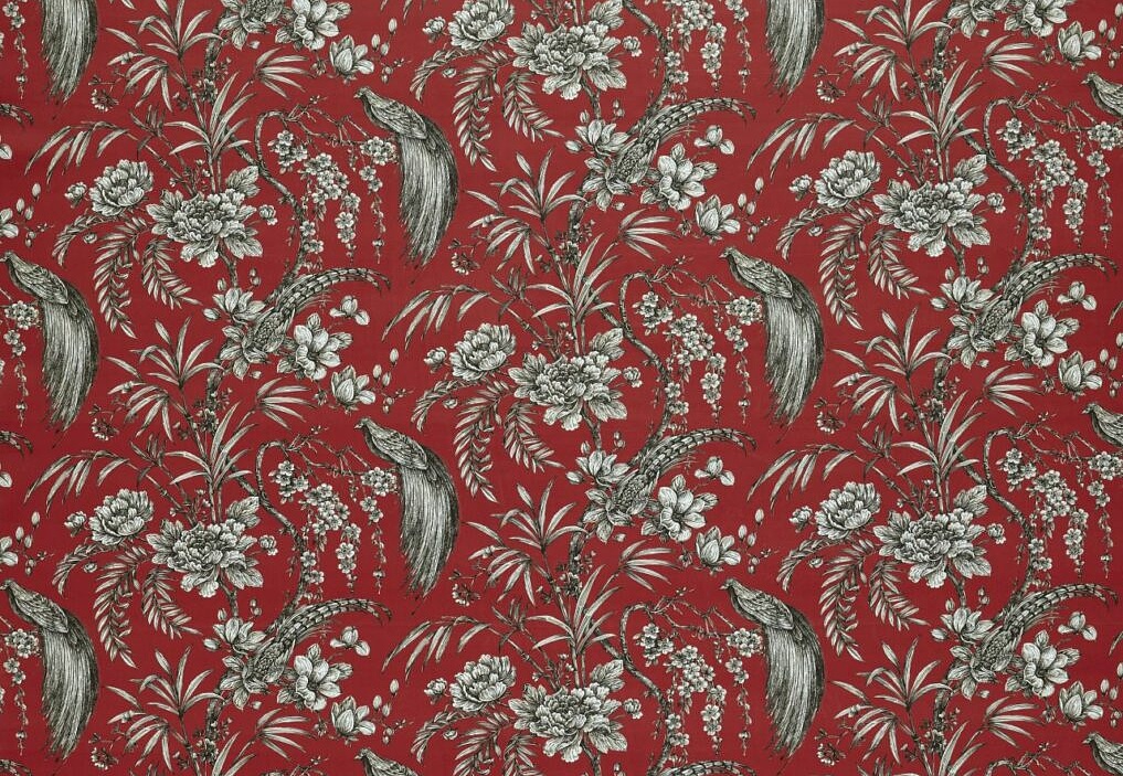 Ткань Ashley Wilde Tahiti Botanist/Crimson