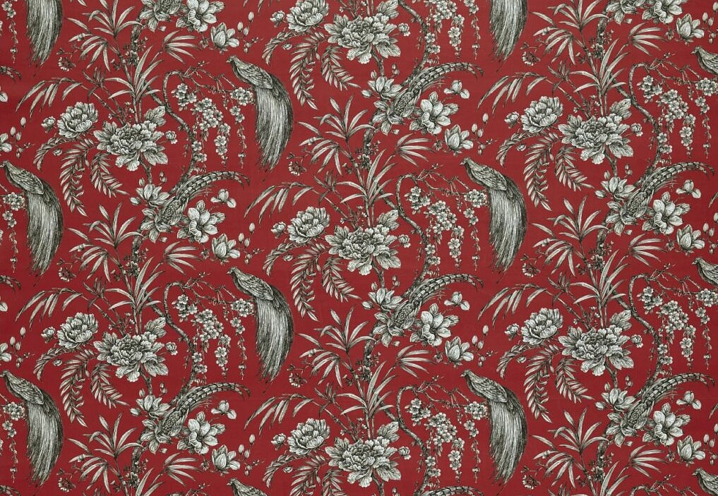 Ткань Ashley Wilde Tahiti Botanist/Crimson