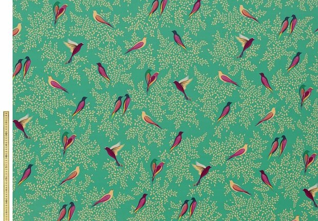 Ткань Sara Miller Volume 1 GreenBirdsVelvet