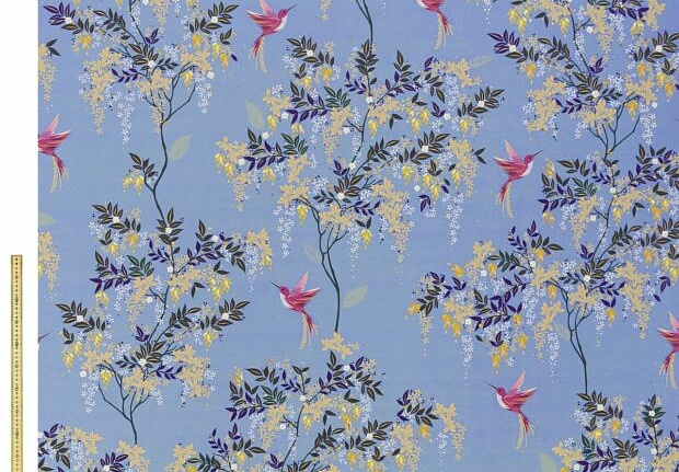 Ткань Sara Miller Volume 1 HummingbirdVelvetCornflowerBlue
