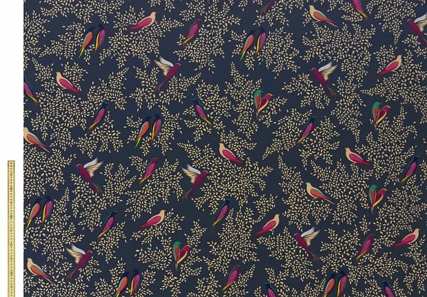 Ткань Sara Miller Volume 1 DeepNavyBirdsVelvet