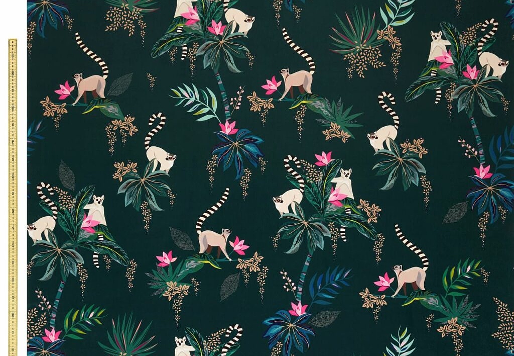 Ткань Sara Miller Volume 1 LemurVelvetForestGreen