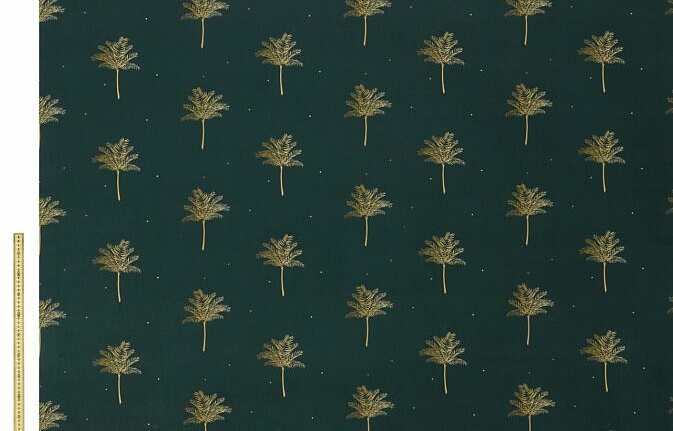 Ткань Sara Miller Volume 1 TropicalPalmVelvetDarkForestGreen