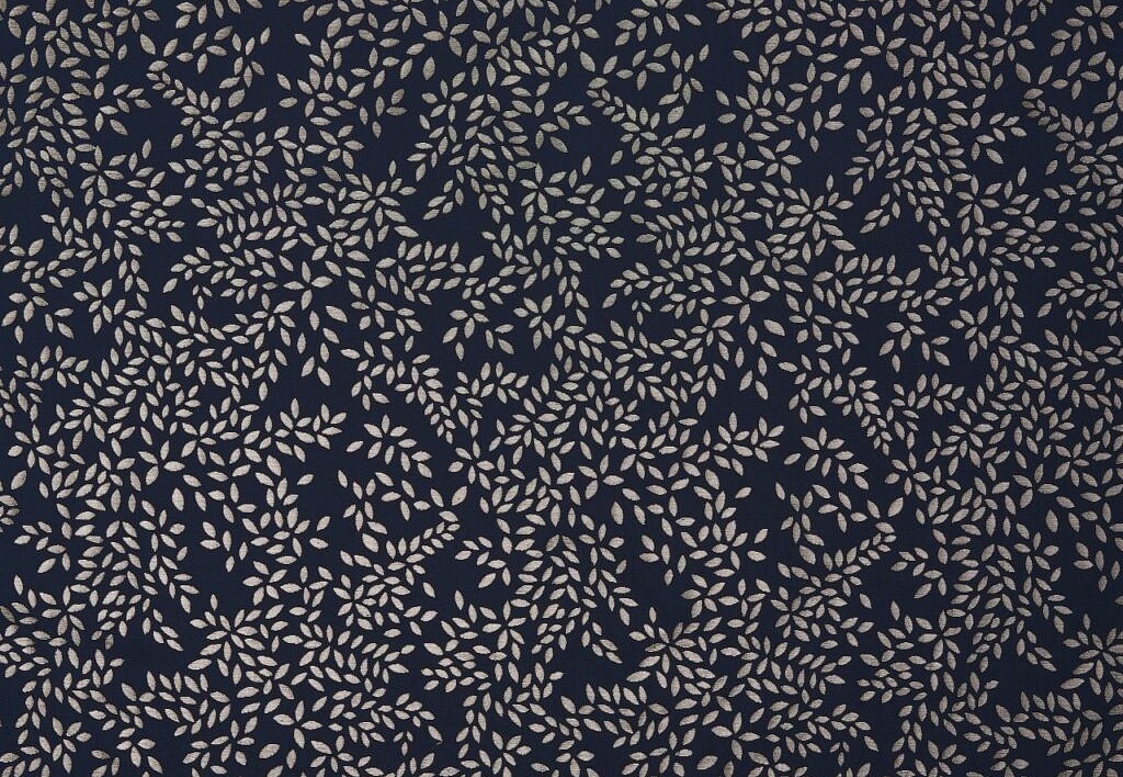 Ткань Sara Miller Volume 1 MetallicLeavesSmokeyBlue