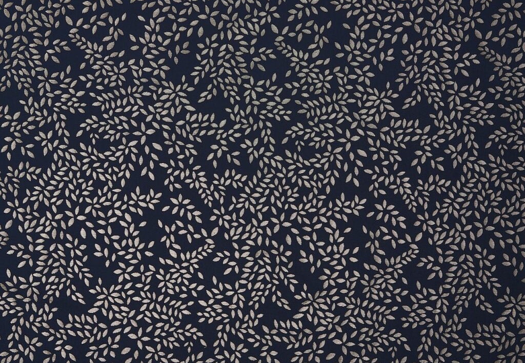 Ткань Sara Miller Volume 1 MetallicLeavesSmokeyBlue