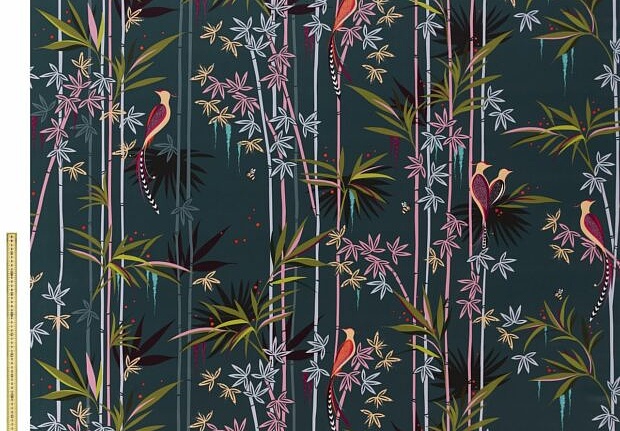 Ткань Sara Miller Volume 1 LinearBambooVelvetDarkGreen