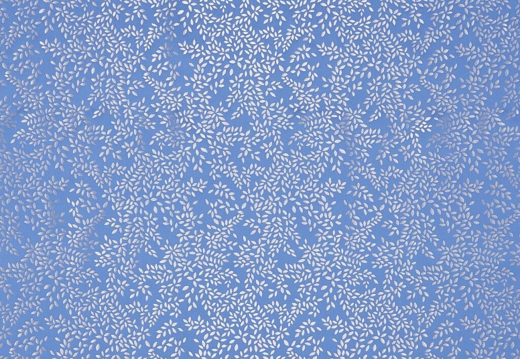 Ткань Sara Miller Volume 1 MetallicLeavesCornflowerBlue