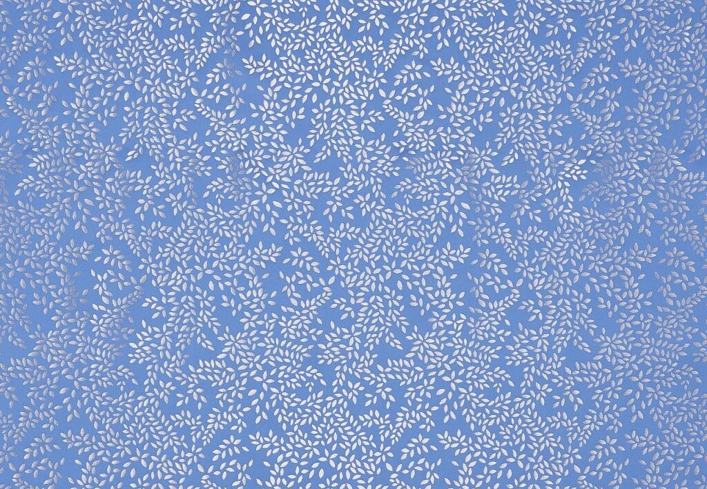 Ткань Sara Miller Volume 1 MetallicLeavesCornflowerBlue