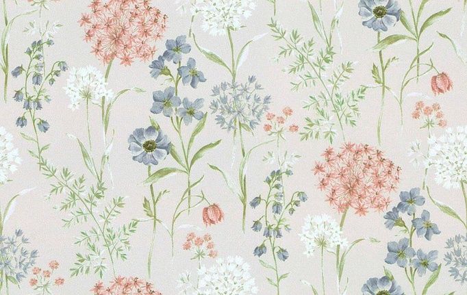 Бельгийская ткань Daylight, коллекция Meadows, артикул Wildflower/Salmon