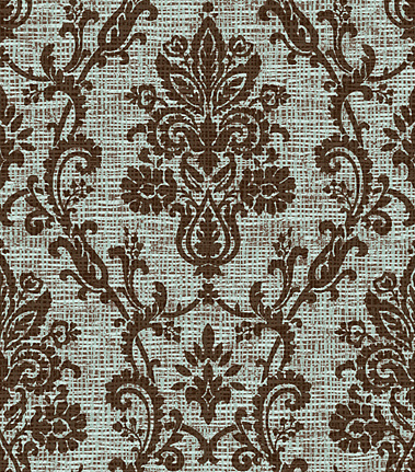 Обои Jaima Brown Damasks Josephine-Chocolate-Aqua