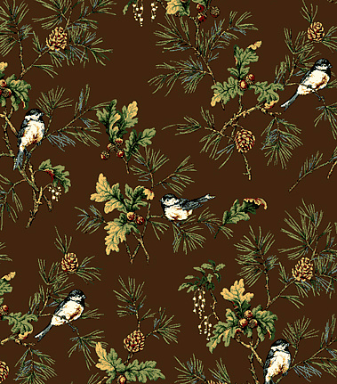 Обои Jaima Brown Retreat Chickadee-Chocolate