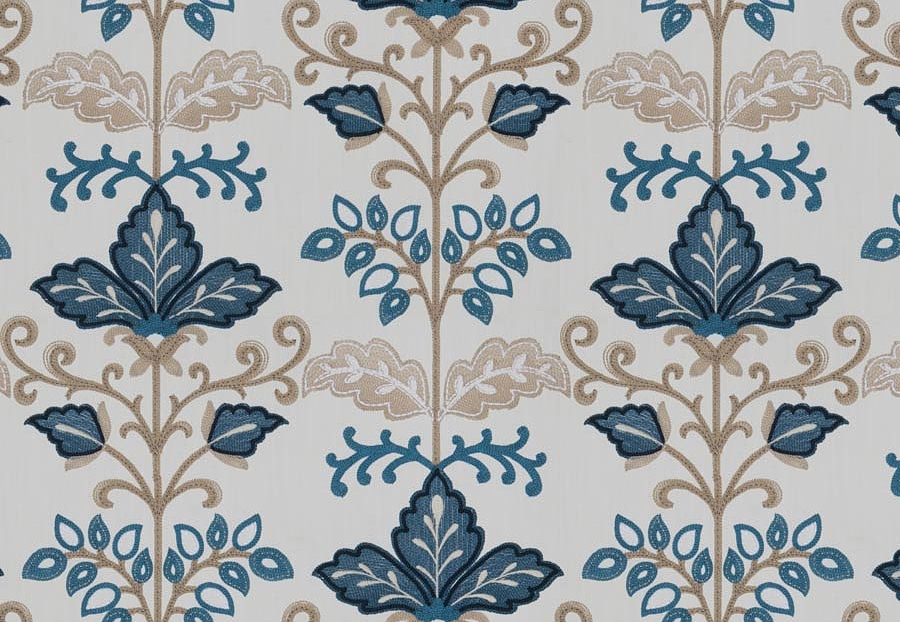 Ткань Fabricut Vignettes Vol.XVI Bluestone Lens floral/Delft