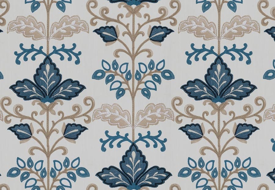 Ткань Fabricut Vignettes Vol.XVI Bluestone Lens floral/Delft