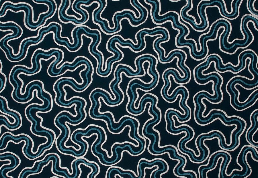 Ткань Fabricut Vignettes Vol.XVI Bluestone Filter waves/Navy